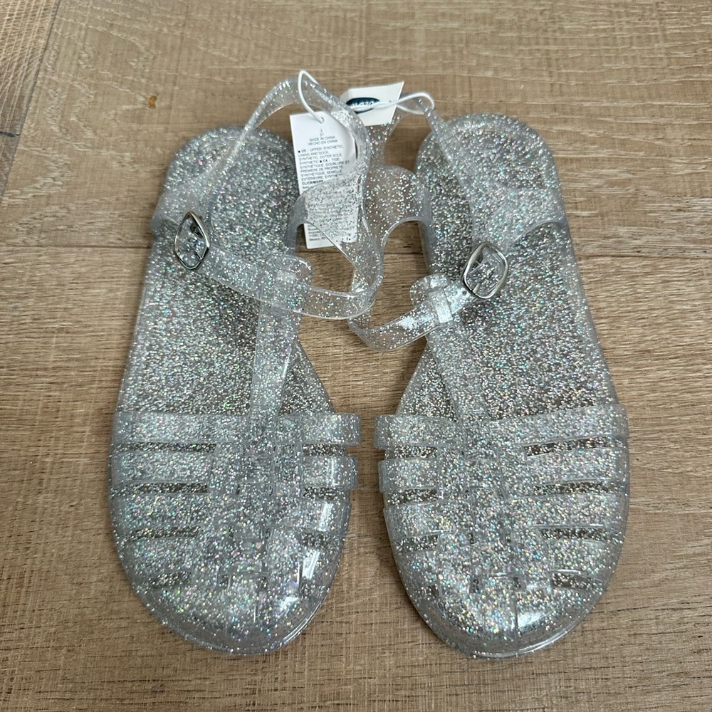 Old Navy Glittery Silver Sandals - Picture 2 of 6